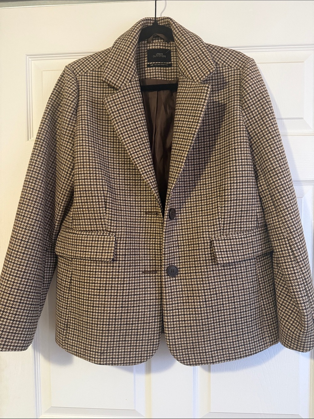 Urban Outfitters Brown & Black Houndstooth Blazer